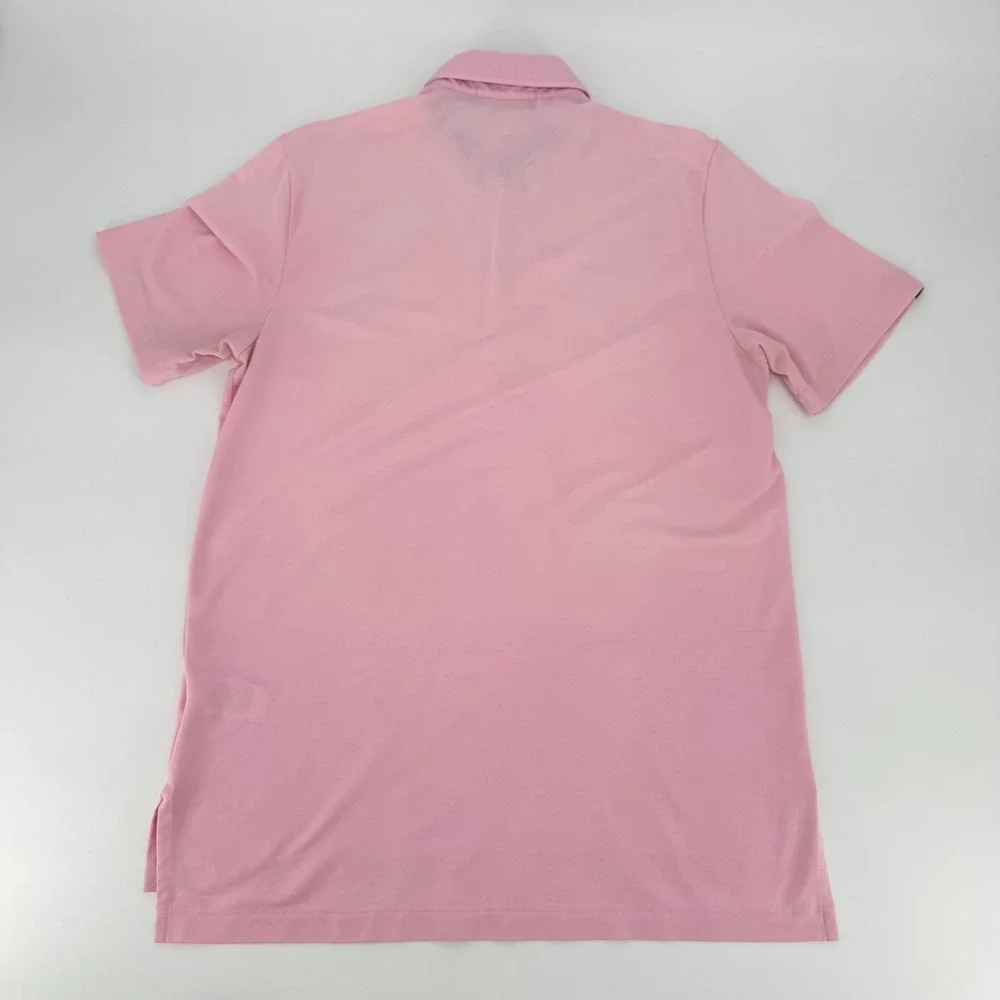 Ralph Lauren Mens Pink Short‎ Sleeve Button Down Collar Polo Shirt Size M